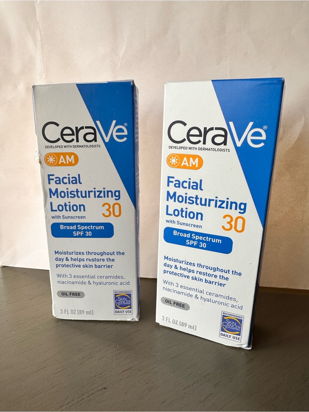New (2) CeraVe AM Moisturizing Lotion SPF 30 3oz each